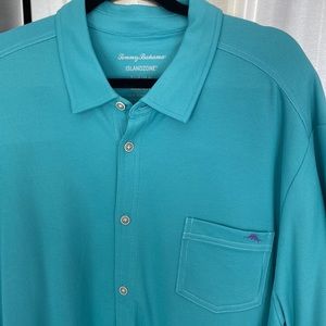 Tommy Bahama Mens button down shirt island zone Supima. Sea foam green